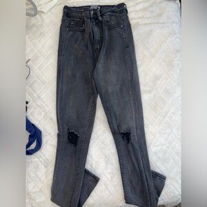 PrettyLittleThing Black Distressed Women Jeans